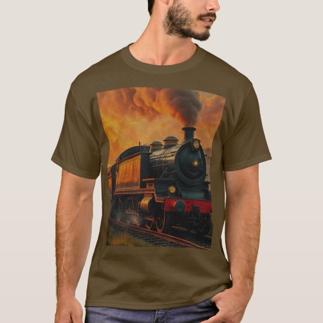 T-shirt Voyage en train victorien - Steampunk Steam Train2 (Devant)