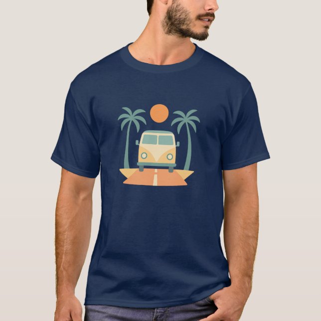 T-shirt Voyage en voiture l'été – Conception d'aventure de (Devant)