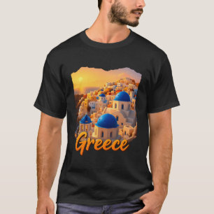 T-shirt Voyage Europe Grèce Athènes Santorin Crète Grèce