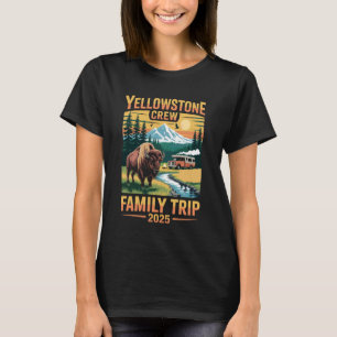 T-shirt Voyage familial d'équipage Wyoming Bison Parc nati