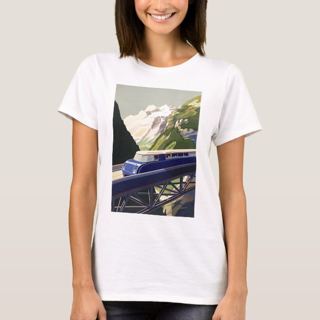 T-shirt Voyage ferroviaire en Europe vintage (Devant)