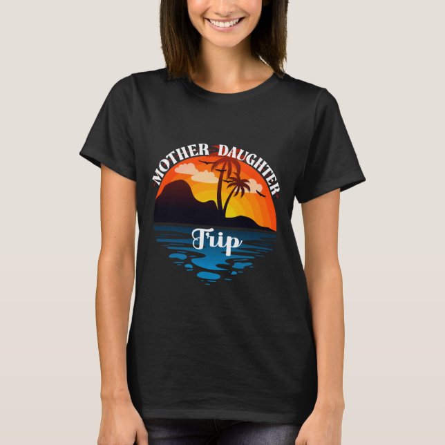 T-shirt Voyage Fille Mère, Coucher du soleil de vacances e (Devant)