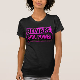 T-shirt VOYAGE Fille Power - Panneau en métal noir rose Da