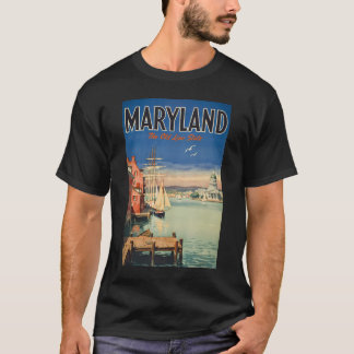 T-shirt Voyage Illustration Picturale Maryland Annapolis