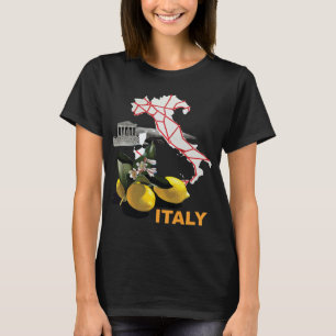 T-Shirt Voyage Italie Carte Citrons Méditerranée