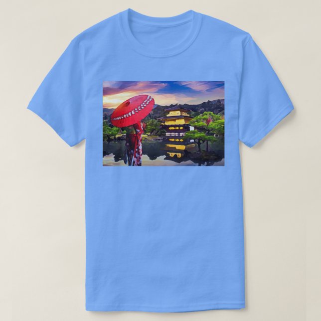 T-shirt voyage japon eau lac umbella (Design devant)