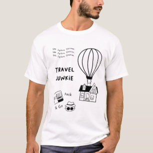 T-shirt Voyage Junkie   Voir. Explorez. Découvrez. Pack & 