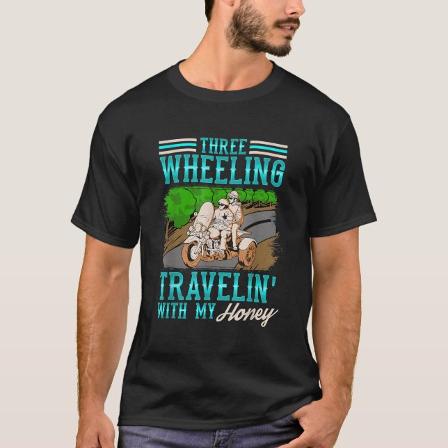 T-shirt Voyage Moto Trike Avec Mon Vacances Miel (Devant)