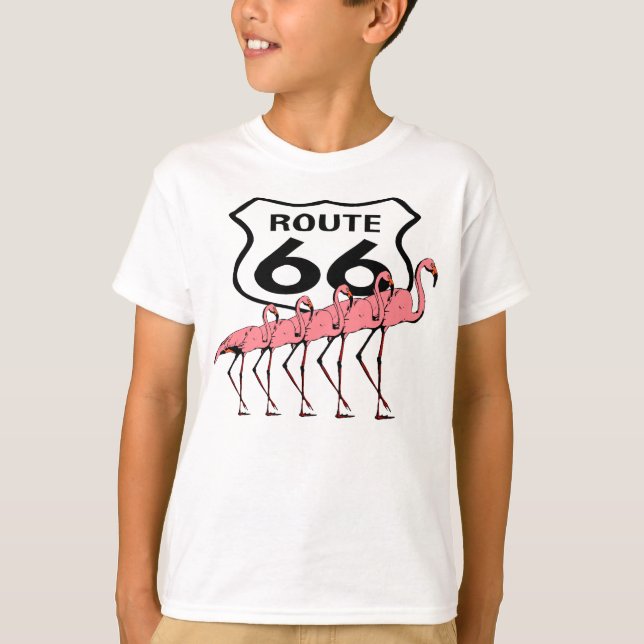 T-shirt Voyage par la route iconique et Flamants roses de (Devant)