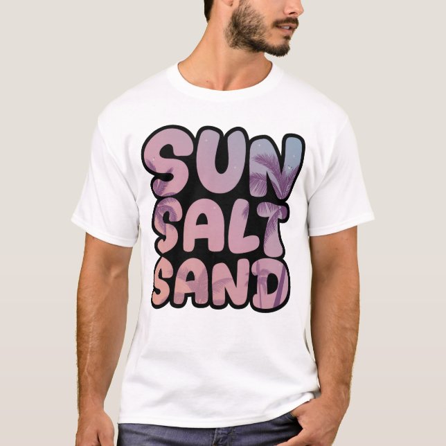 T-shirt Voyage Plage Été Soleil Sel Sable (Devant)