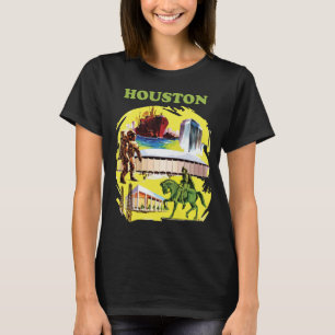 T-shirt Voyage rétro à Houston Space City vert