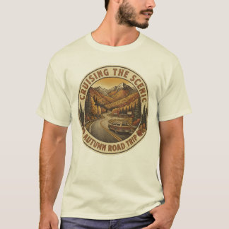 T-shirt Voyage Rétro à l'Automne Vintage sur les Routes Pa
