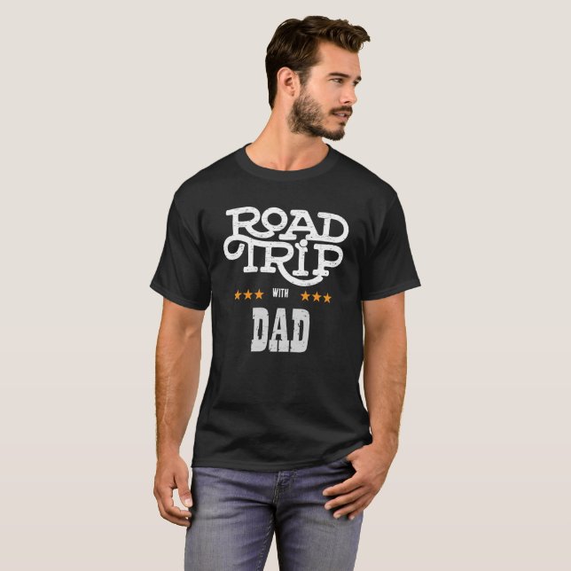 T-shirt Voyage rétro avec Papa (Devant entier)