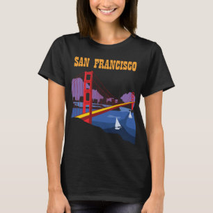 T-Shirt Voyage Rétro San Francisco Golden Gate