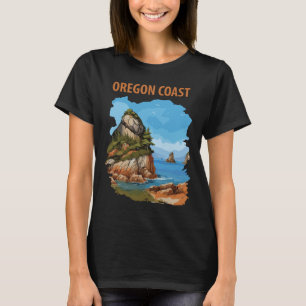 T-shirt Voyage Rétro sur la Côte de l'Oregon
