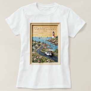 T-shirt Voyage Rétro sur la Route du Phare de la Côte du C