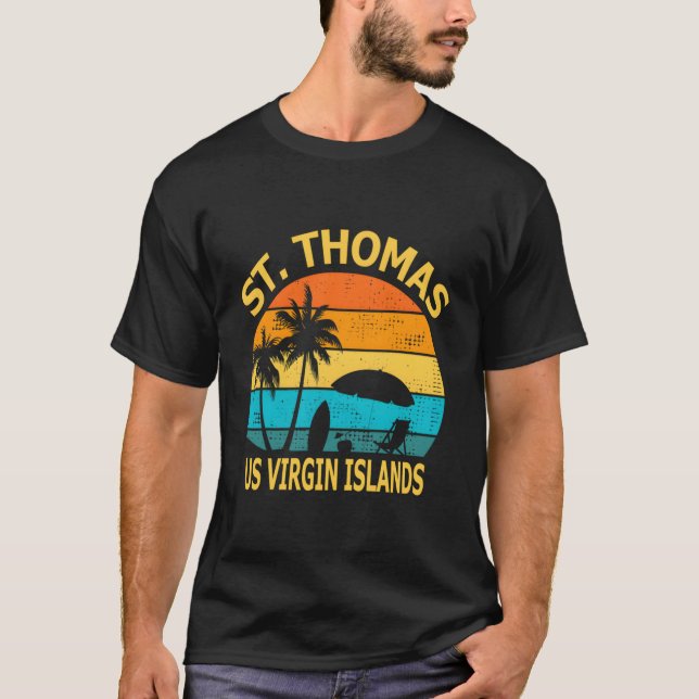 T-shirt Voyage St Thomas Us Îles Vierges Souven Vacances (Devant)