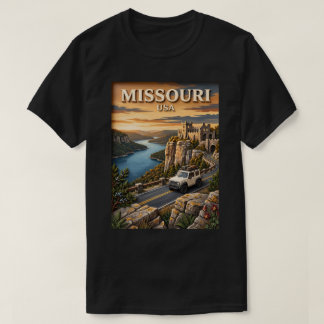 T-shirt Voyage sur la route Missouri Lac Ozarks Château SU