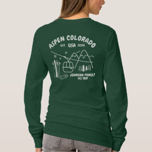 T-shirt Voyage sur mesure en ski pour famille, amis et gro