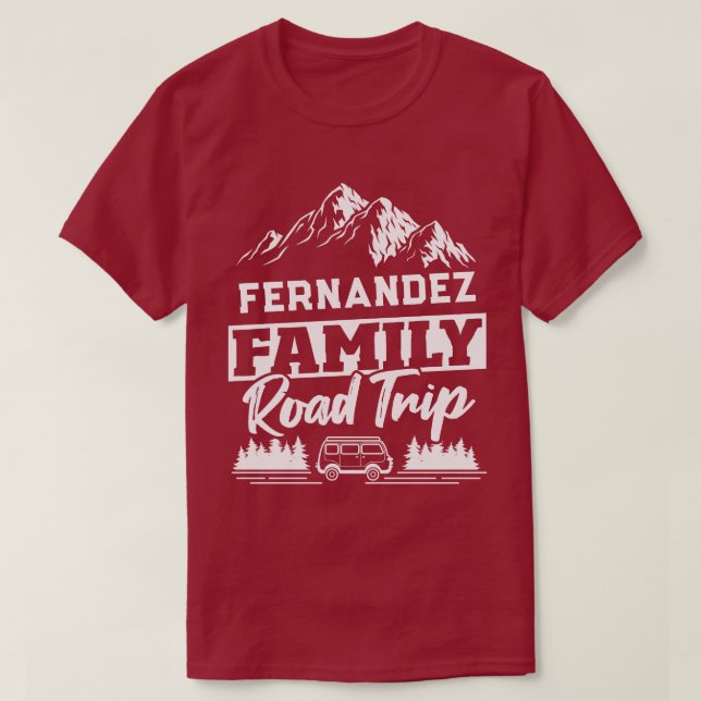 T-shirt Voyage sur route en famille personnalisée (Design devant)