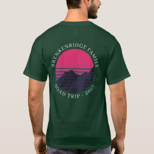 T-shirt Voyage sur route familiale Sunset Retro personnali