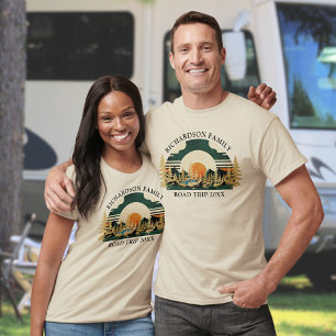 T-shirt Voyage Vintage Coucher de soleil Camping Famille R