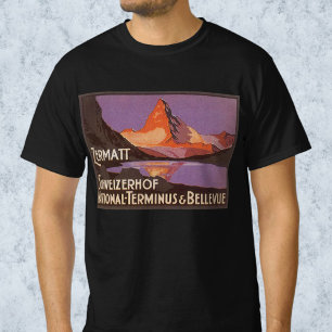 T-shirt Voyage Vintage, Mont Matterhorn en Suisse