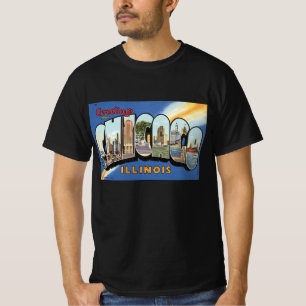 T-shirt Voyage Vintage, Salutations de Chicago Illinois