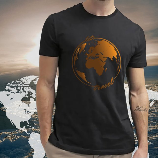 T-shirt Voyageons | Amateur de voyage | Carte du monde (World Map T-Shirt)