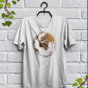 T-shirt Voyageons Amateur de voyage Carte du monde