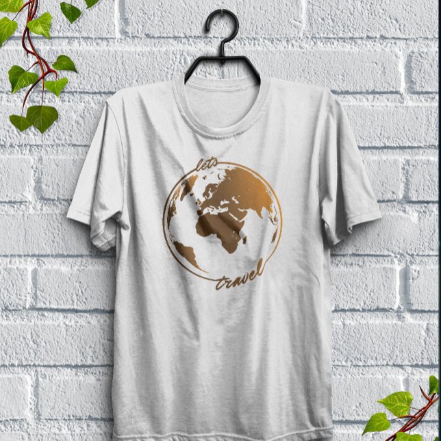 T-shirt Voyageons | Amateur de voyage | Carte du monde (Créateur téléchargé)