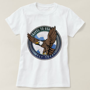 T-shirt Voyager aux États-Unis Logo Fly today