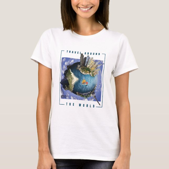 T-shirt Voyager Dans Le Monde Des Femmes Blanches (Devant)