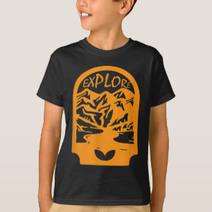 T-shirt Voyager Explorez Mountain Graphic Camping Décontra