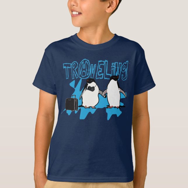 T-shirt Voyager (pingouins) (Devant)