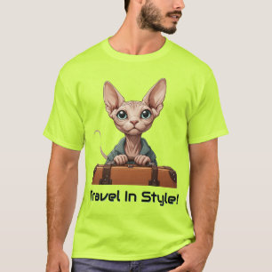T-shirt Voyageur Chat Mignon – Cadeau pour les Amateurs de