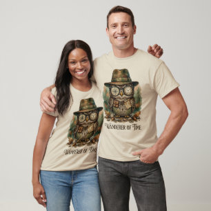 T-shirt Voyageur du Temps – Hibou Explorateur Vintage