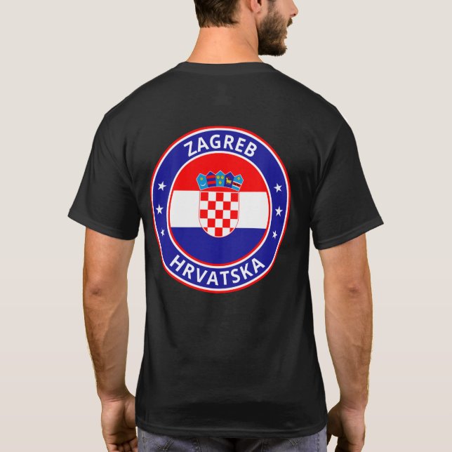 T-shirt Voyageur mondial - Zagreb, Hrvatska | Croatie (Dos)