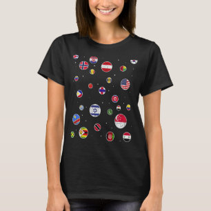 T-shirt Voyageur Pays Voyager Pays Drapeaux Monde Fl
