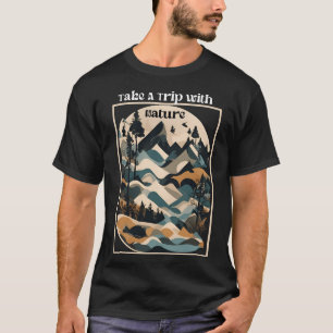 T-shirt Voyagez avec le plaisir géométrique de la nature