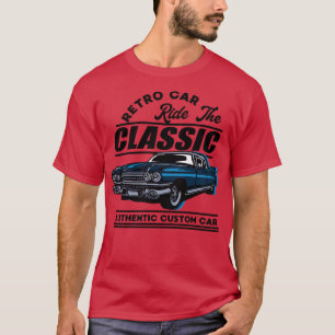 T-SHIRT VOYAGEZ EN CARTOON DE VOITURE CLASSIQUE