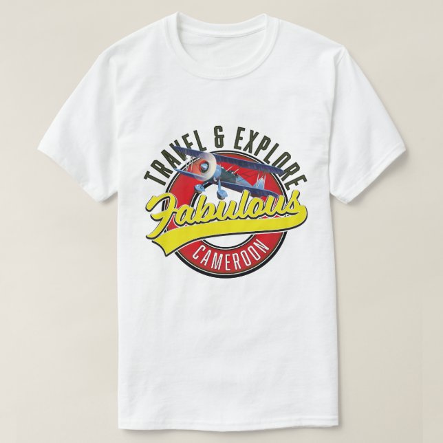 T-shirt Voyagez & Explorez le Cameroun Fabuleux logo (Design devant)