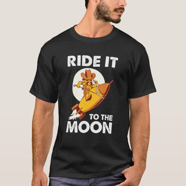 T-shirt Voyagez vers la lune - Drôle JOLO Trading Mème Cad (Devant)