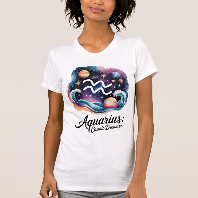 T-shirt Voyant d'aquarelle Aquarius Cosmique Dreamer SIGNE (Devant)