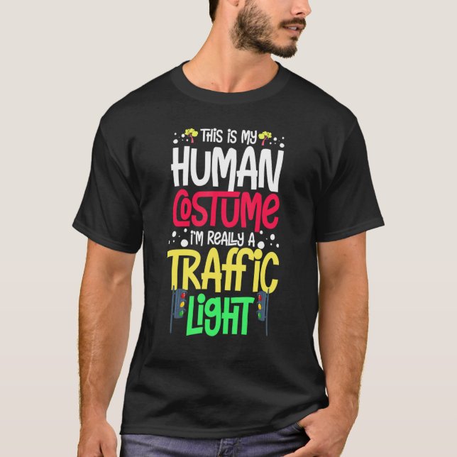 T-shirt Voyant de trafic Signal vert jaune rouge Stop Styl (Devant)