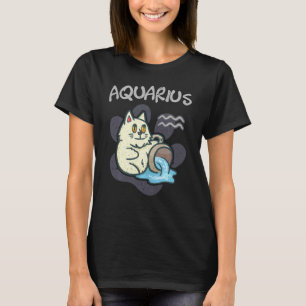 T-shirt Voyelle Aquarius Cat Zodiac Astrologie Funny Kitte