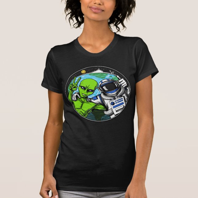 T-shirt VOYELLE DE LA PAIX Alien Astronaute spatial (Devant)