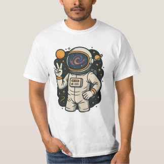 T-shirt VOYELLE DE LA PAIX Astronaute Spaceman Galaxy Astr