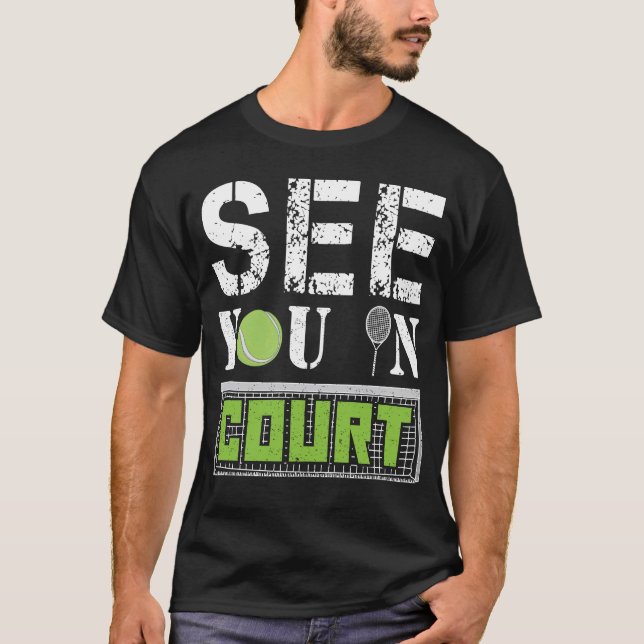 T-shirt Voyez-vous devant le tribunal raquette de cadeau (Devant)