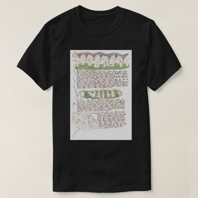 T-shirt Voynich Manuscript Illustrations de femmes de bain (Design devant)